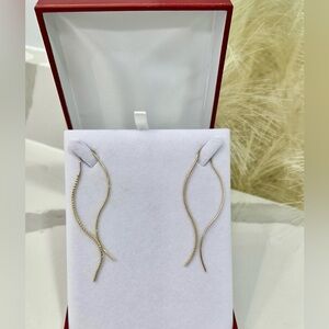 14K Long Slider earrings